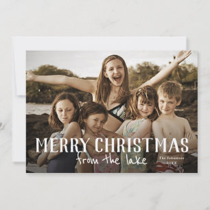 Glad jul från sjöplats fotokort kort