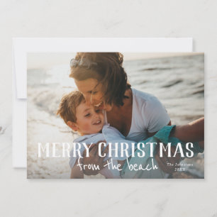Glad jul från strandens fotoholidaykort kort