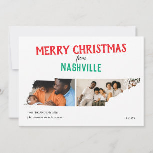 Glad jul från Tennessee Två Foto Kort