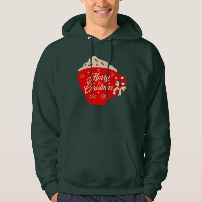 Glad jul Frosting Snöflingor Strössel  Hoodie (Framsida)