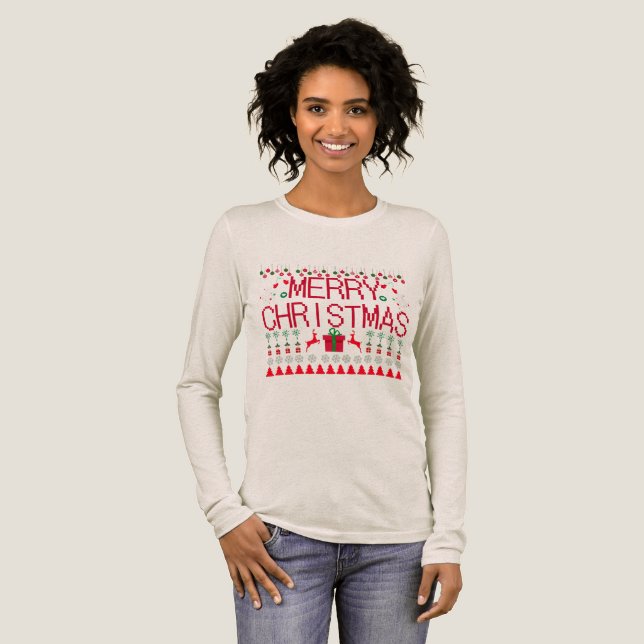 Glad jul fulständig tröja design (Hel framsida)