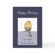 Glad jul gitarrlärare musiknot fågel