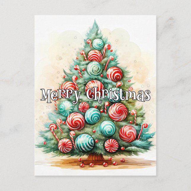 Glad jul | Glad julgran Vykort (Framsida)