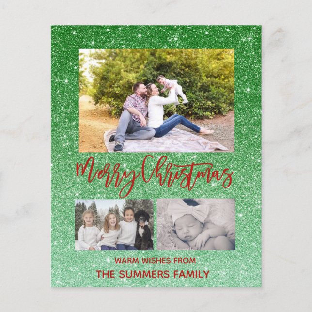 Glad jul Glitter Gnistrande Foto Budget (Framsida)