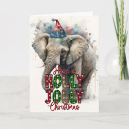 Glad Jul God Jul Tomte Elefant Kort