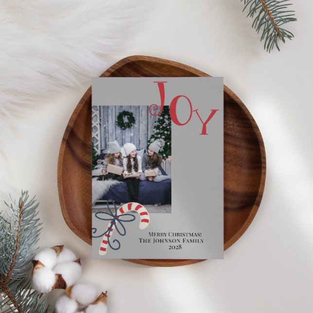 Glad Jul Godisstav Modern Lägg till eget foto Jule Julkort (Skapare uppladdad)