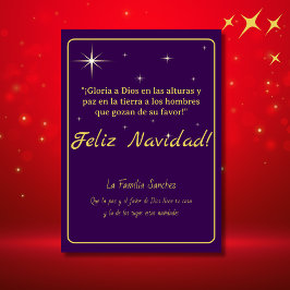 Glad Jul Golden & Purple Lukas 2:14 Vers Julkort