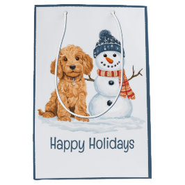Glad jul Goldendoodle hund snöman