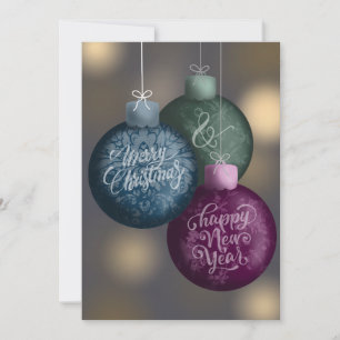 Glad jul & Gott nytt år Ornament Anpassade Julkort