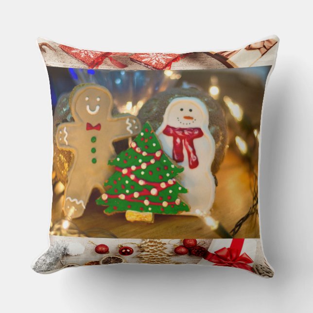 Glad jul & Gott nytt år Pryddesign | Kudde (Framsida)