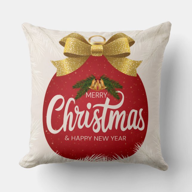 Glad jul & Gott nytt år Pryddesign | Kudde (Framsida)