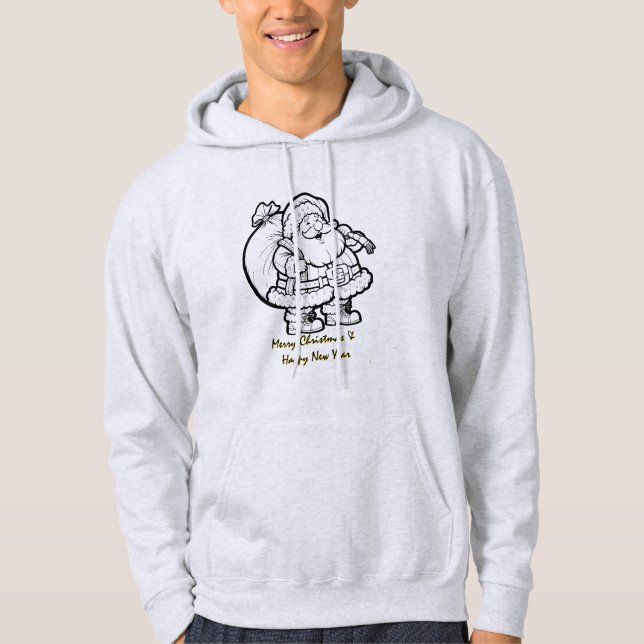 Glad jul & Gott nytt år Typografi – Fest Hoodie (Framsida)