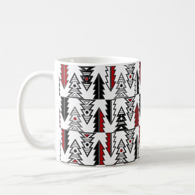 Glad jul gran abstrakt modern geometrisk o kaffemugg (Vänster)