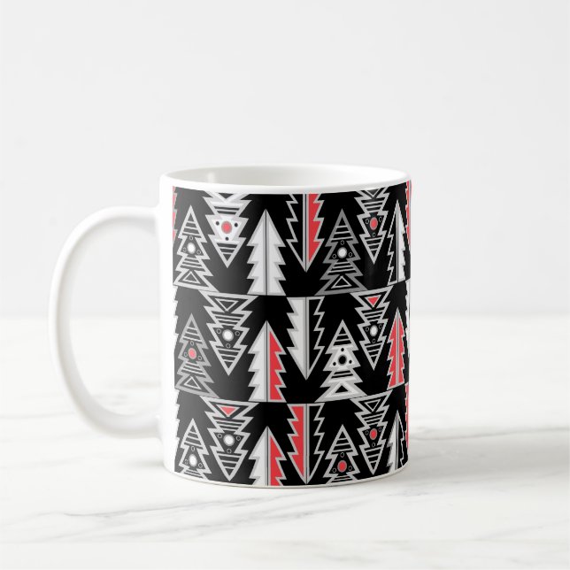 Glad jul gran abstrakt modern geometrisk o kaffemugg (Vänster)