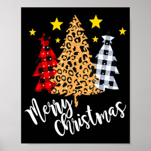 Glad jul Gran Buffalo Rutig Röd Grön Jul  Poster