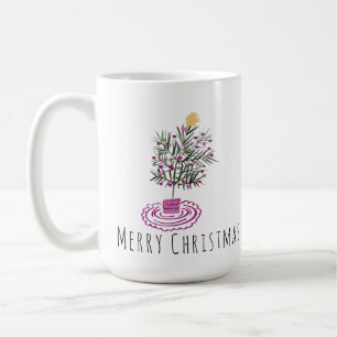 Glad jul Gran Doodle Konst Kaffemugg