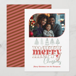 Glad jul Gran Doodle Modern Högtid Foto Julkort