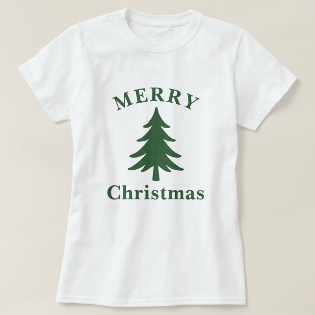 Glad jul gran grön t shirt (Design framsida)