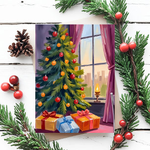 Glad jul gran Holiday Målning Kort