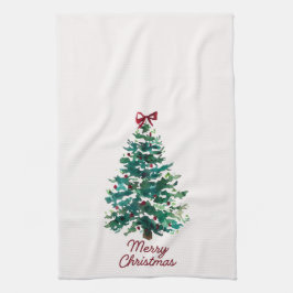 Glad jul Gran Kökshandduk