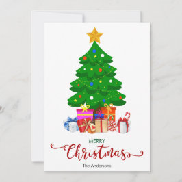 Glad jul Gran och presenter Julkort