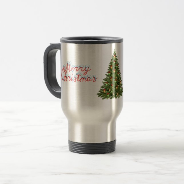 Glad jul Gran Resa Kommutör Kaffe Mugg (Framsida vänster)