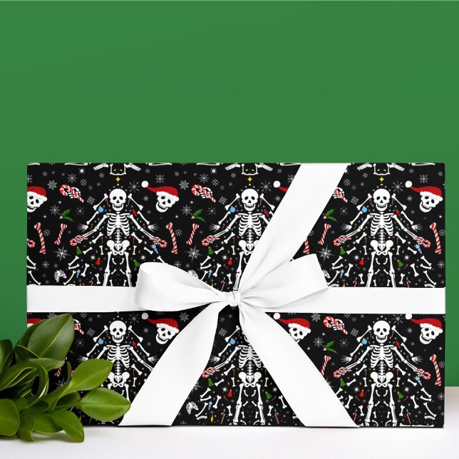Glad jul gran skelett mönster presentpapper (Skapare uppladdad)