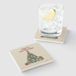Glad jul gran stencooler stenunderlägg