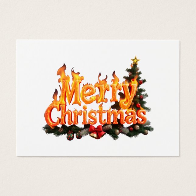 Glad jul Gran Visitkort (Framsidan)