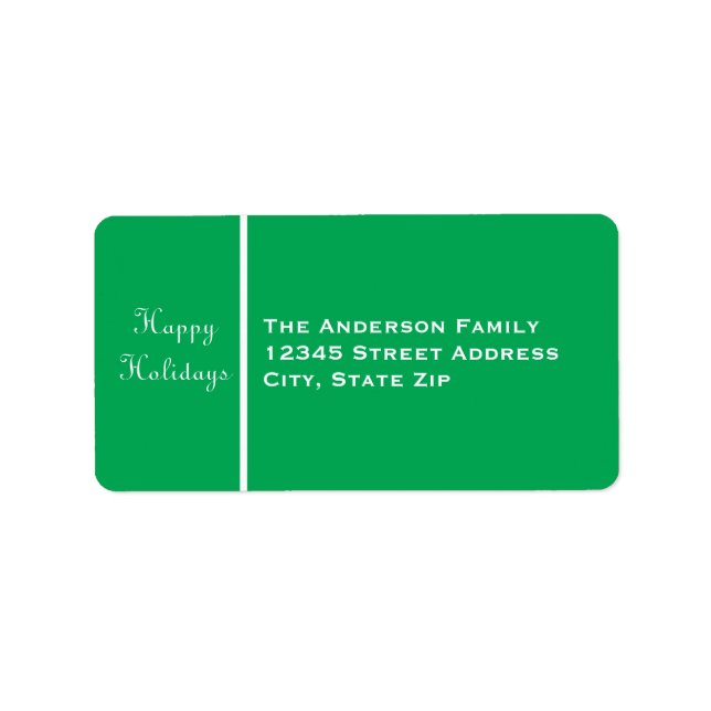Glad jul Green Banner - adressetikett (Framsidan)