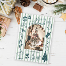 Glad jul Grön Handritad Favoritsaker