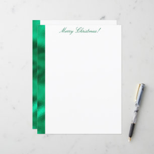 Glad jul Grön Satin Metallisk Brevpapper