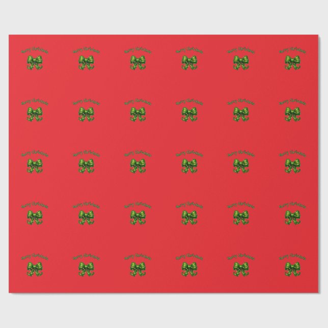 Glad jul grön slinga julpresentpapper presentpapper (Platt)
