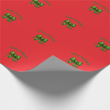 Glad jul grön slinga julpresentpapper