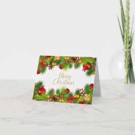Glad jul Grönskande Viklad Lyckönskningskort Kort