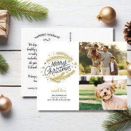 Glad jul Guld Botanicals, 2 bilder Vykort