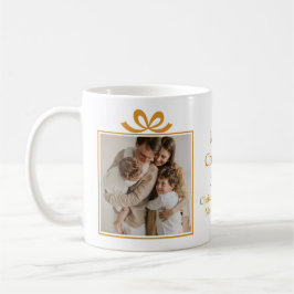 Glad jul hälsning Foto Collage Guld Kaffemugg