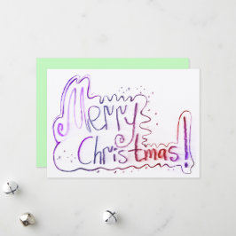 Glad jul hälsning hand bokstavsdesign julkort