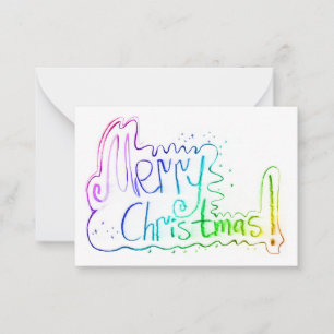 Glad jul hälsning pastell handlettering anteckningskort
