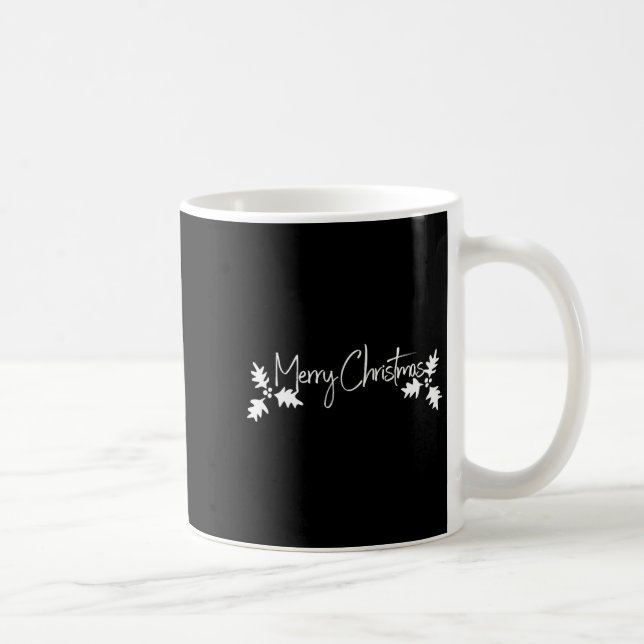 Glad jul Handskriftsskrift Med Julgran  Kaffemugg (Höger)