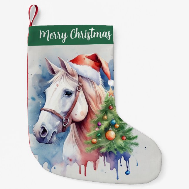 Glad jul-hatt Festiv häst -  Liten Julstrumpa (Framsidan)