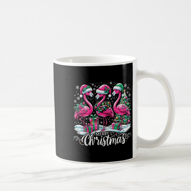 Glad jul hatt jultomte flamingo ljus jul kaffemugg (Höger)