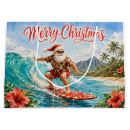 Glad jul hawaiianskt Santa som surfar