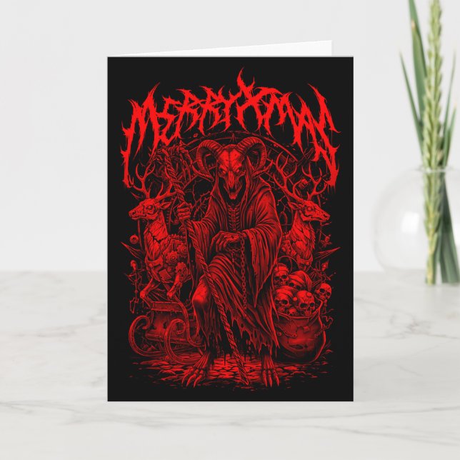 Glad Jul Heavy Metal-band Parodi Death Metal Vin Kort (Framsida)