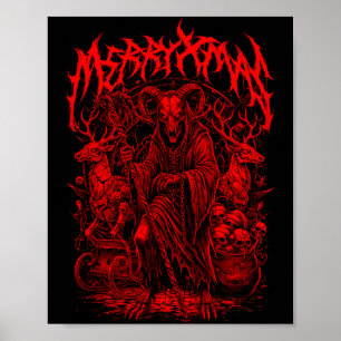 Glad Jul Heavy Metal Band Parodi Death Metal Vin Poster