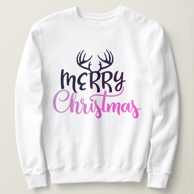Glad jul Hjortrontröja för Kvinnor T Shirt (Design framsida)