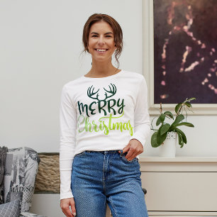 Glad jul Hjortsvans-tröja för kvinnor T Shirt