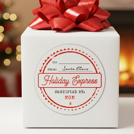 Glad Jul Högtids Express Post Till Från Runt Klistermärke