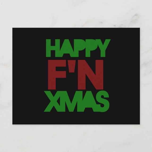 Glad jul humor helg vykort (Framsida)