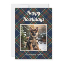 Glad Jul Hund Blå Rutig Jul